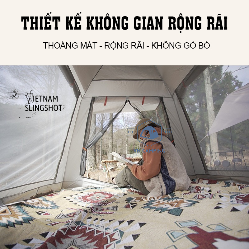 Lều Cắm Trại, lều dã ngoại tự bung, chống tia UV, chống thấm nước, lều tự giãn nở phù hợp 2-6 người