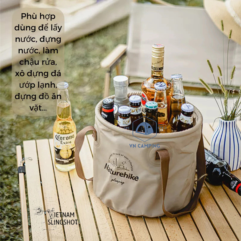 Xô đựng nước dã ngoại gấp gọn du lịch cắm trại rất tiện dụng, dễ dàng mang theo - DCP19