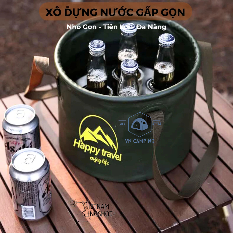 Xô đựng nước dã ngoại gấp gọn du lịch cắm trại rất tiện dụng, dễ dàng mang theo - DCP19