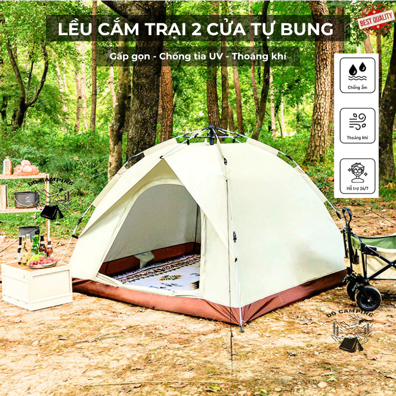 Lều Cắm Trại, lều dã ngoại tự bung, chống tia UV, chống thấm nước, lều tự giãn nở gấp gọn tiện lợi