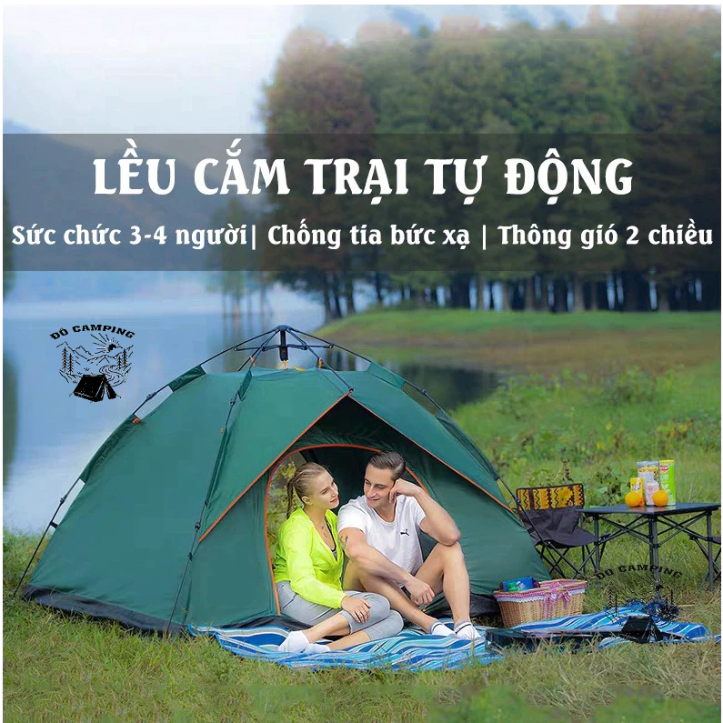 Lều Cắm Trại, lều dã ngoại tự bung, chống tia UV, chống thấm nước, lều tự giãn nở gấp gọn tiện lợi