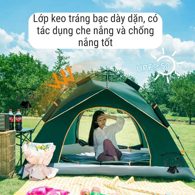 Lều Cắm Trại, lều dã ngoại tự bung, chống tia UV, chống thấm nước, lều tự giãn nở gấp gọn tiện lợi