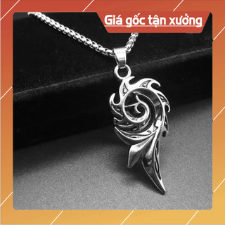 Dây chuyên unisex thép họa tiết vân mây có báo hành.