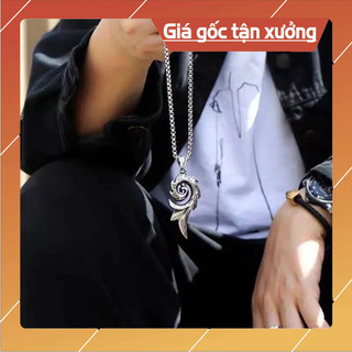 Dây chuyên unisex thép họa tiết vân mây có báo hành.