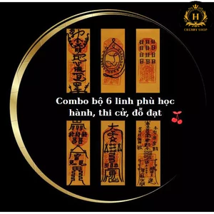 Combo bộ 6 Linh phù Học Hành và Thi Cử, Linh phù văn xương - Để ốp điện thoại, balo, ví t!ền,...