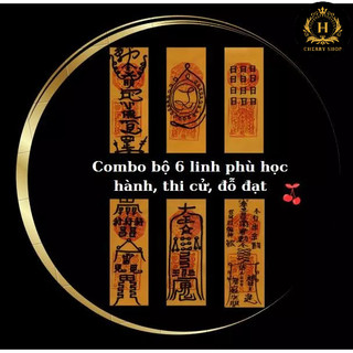 Combo bộ 6 Linh phù Học Hành và Thi Cử, Linh phù văn xương - Để ốp điện thoại, balo, ví t!ền,...
