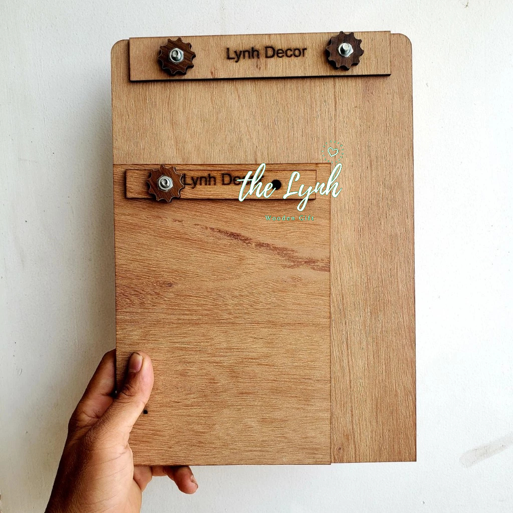 Bìa gỗ plywood kẹp menu các size  - Miễn phí Khắc LOGO Quán cafe, Nhà hàng