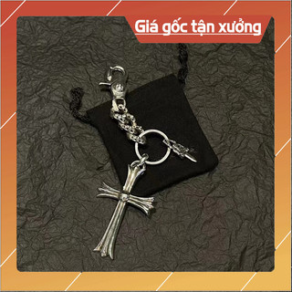 Móc khóa chrome heart chữ thâp bạc thái fullbox.