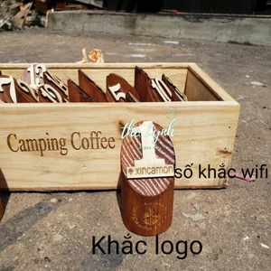 Thẻ bàn cà phê Trụ tròn gỗ độc lạ - Tặng khay khi mua 20 SỐ + khắc logo miễn phí