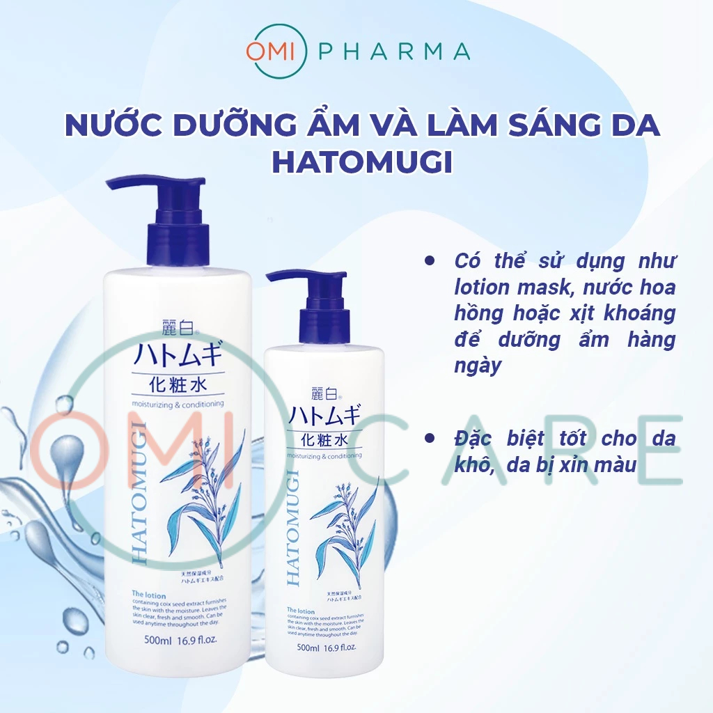 Ảnh Nước Dưỡng Ẩm/ Lotion Làm Sáng Da Reihaku Hatomugi Lotion Nhật Bản (500ml) 1