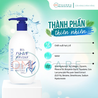 Sữa Dưỡng Thể Làm Sáng Da Ban Đêm REIHAKU Hatomugi The Body Milk Hạt Ý Dĩ Nhật Bản (400ml)