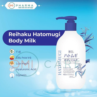 Sữa Dưỡng Thể Làm Sáng Da Ban Đêm REIHAKU Hatomugi The Body Milk Hạt Ý Dĩ Nhật Bản (400ml)