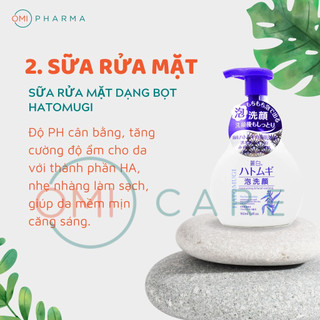 Sữa Rửa Mặt Tạo Bọt Dưỡng Ẩm & Làm Sáng Da REIHAKU Hatomugi The Facial Whip (160ml)