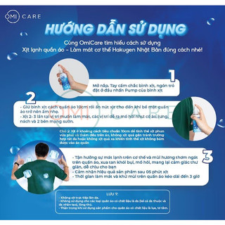 Xịt Lạnh Quần Áo Làm Mát Cơ Thể Hakugen Nhật Bản Nhiều Mùi Hương 100ml
