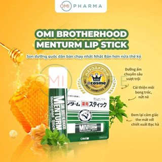 Son Dưỡng Ẩm Bạc Hà Dành Cho Môi Khô Và Nứt Nẻ Omi Brotherhood Menturm Nhật Bản (4g/Thỏi)