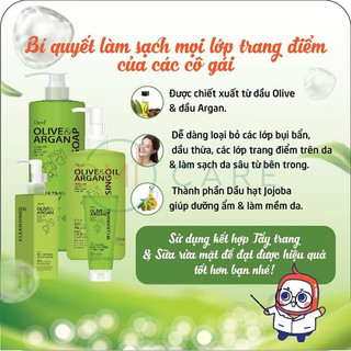 Combo Dầu Tẩy Trang Và Sữa Rửa Mặt Deve Chiết Xuất Dầu Olive & Argan