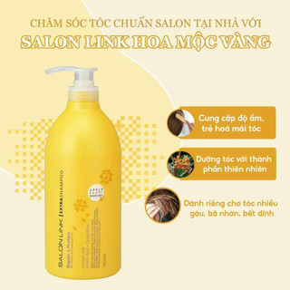 Bộ Dầu Gội Xả Siêu Dưỡng Phục Hồi Tóc Hư Tổn Salon Link Chứa Chiết Xuất Hoa Mộc Vàng Nhật Bản (1000ml)