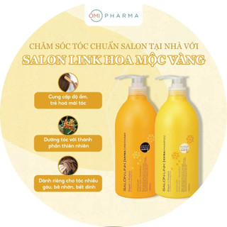 Bộ Dầu Gội Xả Siêu Dưỡng Phục Hồi Tóc Hư Tổn Salon Link Chứa Chiết Xuất Hoa Mộc Vàng Nhật Bản (1000ml)