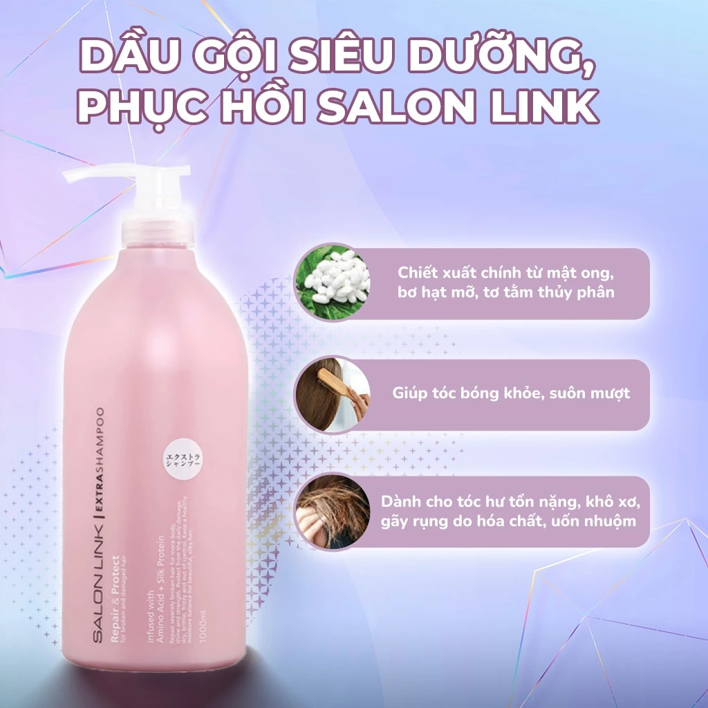 Ảnh Bộ Dầu Gội Xả Siêu Dưỡng & Phục Hồi Tóc Salon Link Repair & Protect Extra (1000ml/Chai) 1
