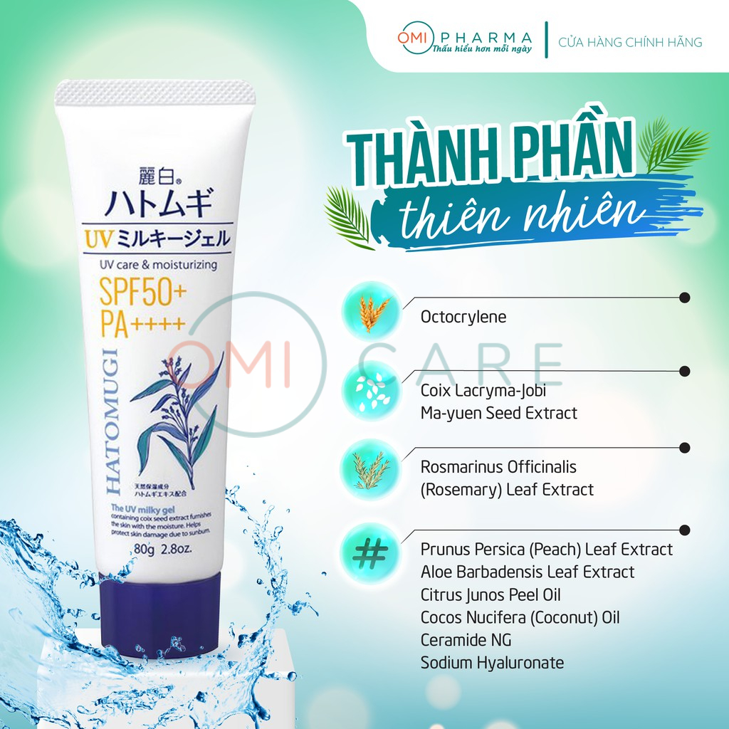 Ảnh Kem Chống Nắng Dưỡng Ẩm Và Làm Sáng Da Hatomugi SPF50+ PA++++ 80g 3