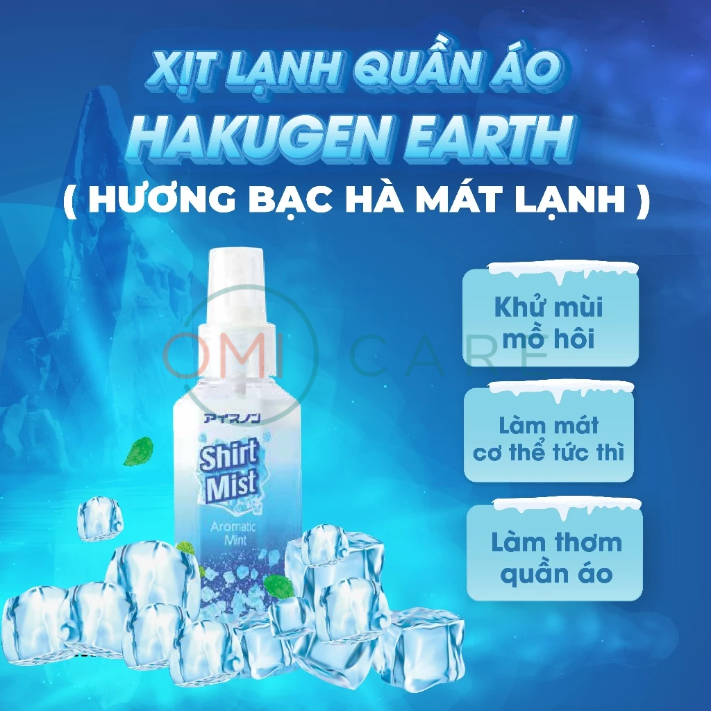 Ảnh Xịt Lạnh Quần Áo Làm Mát Cơ Thể Hakugen Nhật Bản Hương Bạc Hà Mát Lạnh 100ml 1