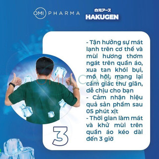Xịt Lạnh Quần Áo Làm Mát Cơ Thể Hakugen Nhật Bản Nhiều Mùi Hương 100ml