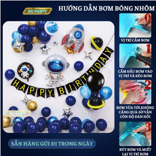 Set trang trí sinh nhật trẻ em hình phi hành gia SNTE-9020