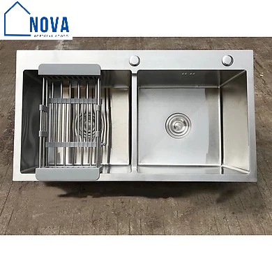 Chậu Rửa Bát 2 Hố Cân INOX 304,Bồn Rửa Chén 2 Ngăn Lớn Cao Cấp Inox 304 ...