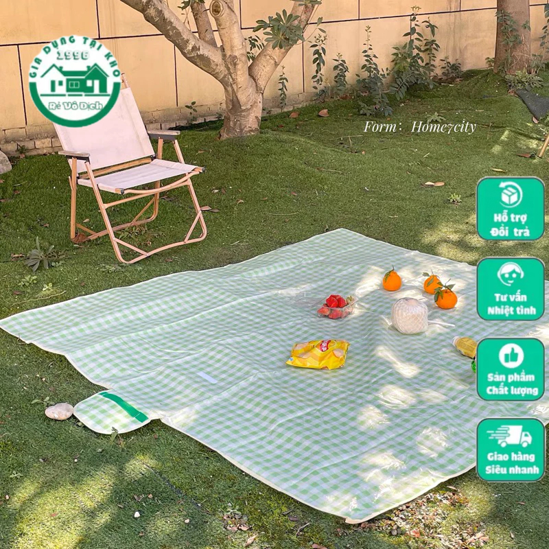 (1,5X2M) Thảm Dã Ngoại Picnic Hoạt Tiết, Thích Hợp Đi Du Lịch Đi Phượt Chụp Ảnh,  Bạt Trải Cắm Trại Gấp Gọn Agnite 3596