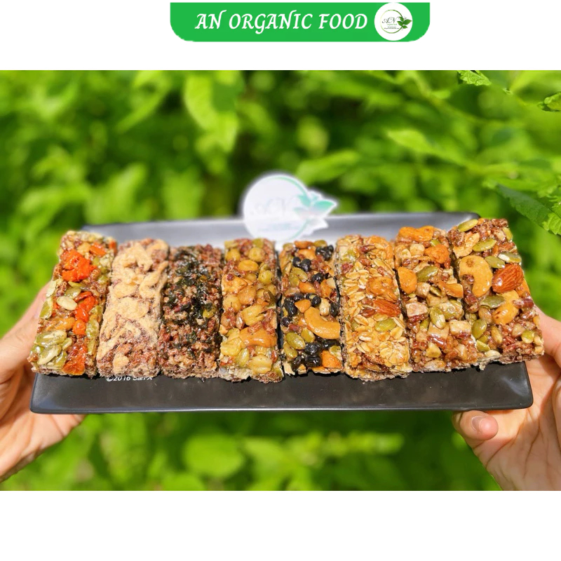 Thanh Gạo Lứt ngũ cốc mix hạt  nhiều loại, thanh gạo thơm ngon, túi đóng từng thanh tiện lợi AN Organic Food