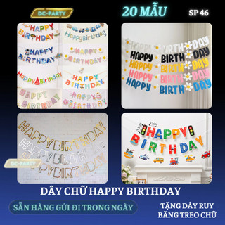 Dây chữ happy birthday bằng dạ, giấy DC PARTY