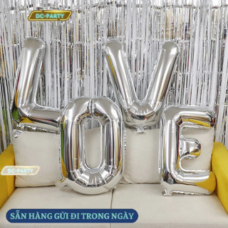 Bóng bay chữ happy wedding i love you