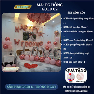 Set trang trí phòng cưới PC-HỒNG GOLD 02