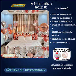 Set trang trí phòng cưới PC-HỒNG GOLD 01