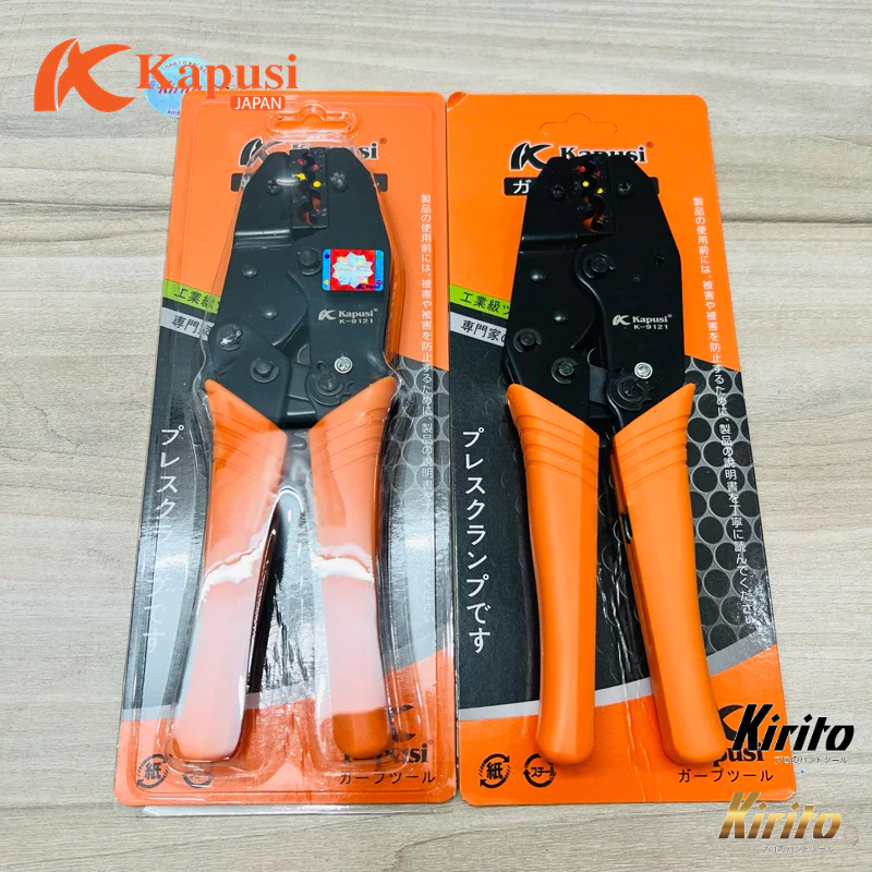 Kềm bấm cos đầu dây cách điện thương hiệu kapusi tools mã k9121 các số 0.5/1/1.5/2.5/4/6/10mm