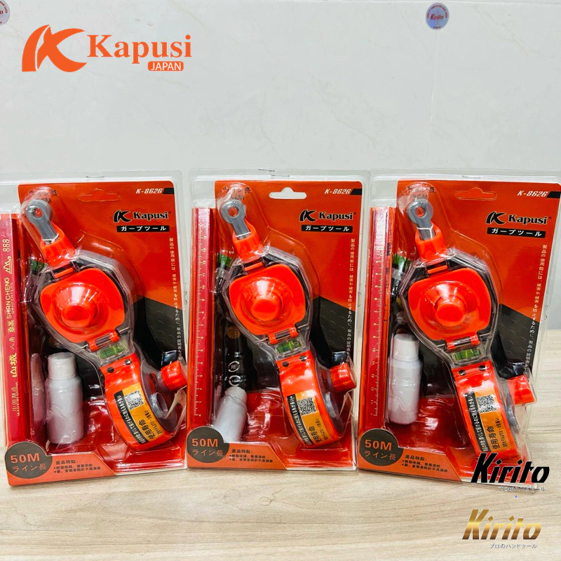Dụng cụ búng mực thương hiệu kapusi tools dài 50m bao gồm lọ mực và bút chì