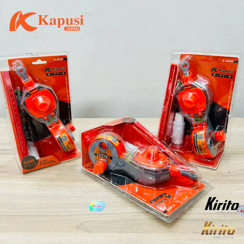Dụng cụ búng mực thương hiệu kapusi tools dài 50m bao gồm lọ mực và bút chì