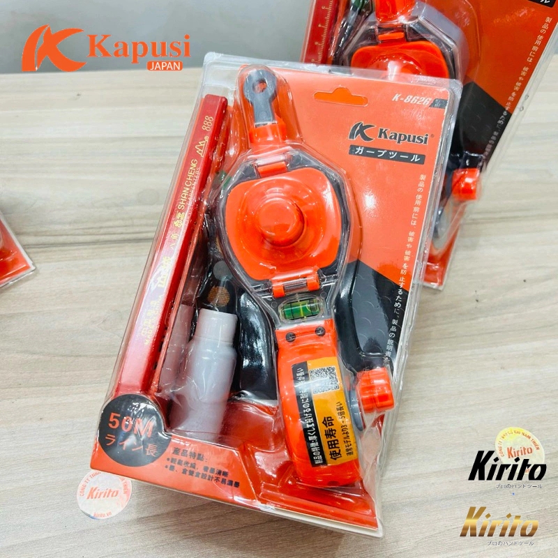 Dụng cụ búng mực thương hiệu kapusi tools dài 50m bao gồm lọ mực và bút chì