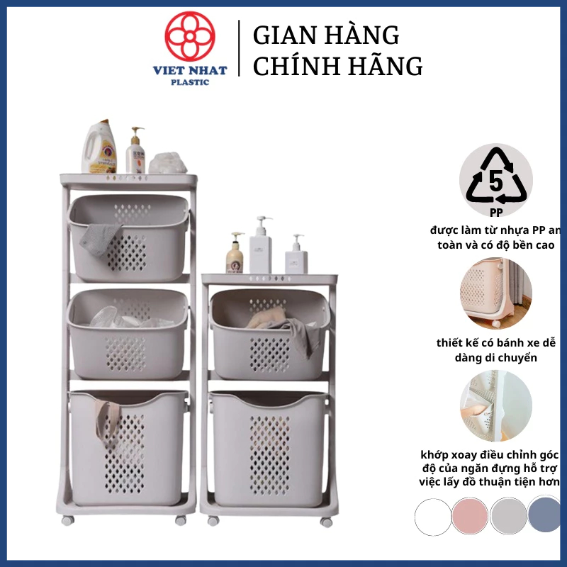 Kệ đựng đồ đa năng có bánh xe 5567, giỏ đựng đồ đa năng - Việt Nhật Plastic Official | BigBuy360 - bigbuy360.vn