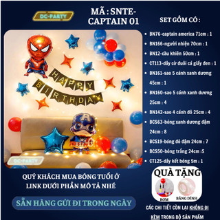 Set trang trí sinh nhật trẻ em hình người nhện SNTE-CAPTAIN 01