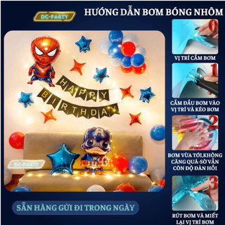 Set trang trí sinh nhật trẻ em hình người nhện SNTE-CAPTAIN 01