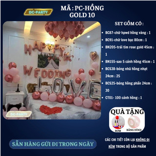 Set trang trí phòng cưới PC-HỒNG GOLD 10