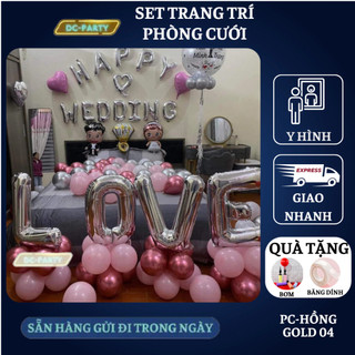 Set trang trí phòng cưới PC-HỒNG GOLD 04