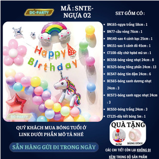 Set trang trí sinh nhật trẻ em tuổi ngựa SNTE-NGỰA 02