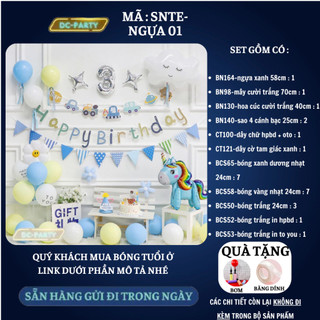 Set trang trí sinh nhật trẻ em tuổi ngựa SNTE-NGỰA 01