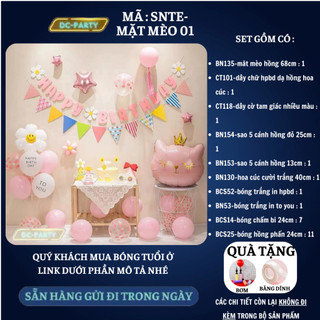Set trang trí sinh nhật trẻ em tuổi mèo SNTE-MẶT MÈO 01