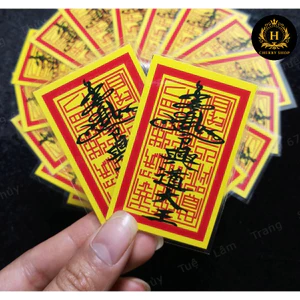 Ấn trần triều - Combo 20/50/100 thẻ ấn vàng bình an, may mắn - ấn nhà trần ép plastic bền đẹp