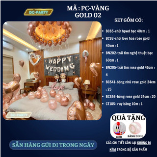 Set trang trí phòng cưới PC-VÀNG GOLD 02