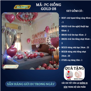 Set trang trí phòng cưới PC-HỒNG GOLD 08