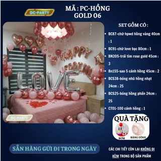 Set trang trí phòng cưới PC-HỒNG GOLD 06